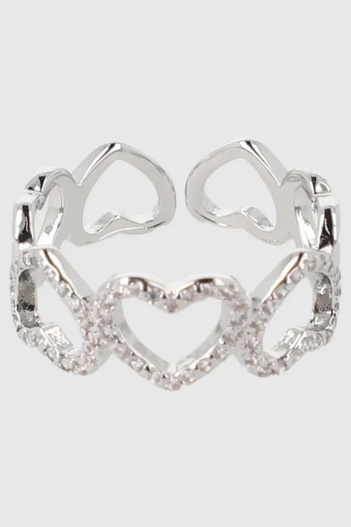 Anillo corazones silueta