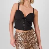 Blusa corset de gamuza con lace up