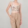 Blusa corset estampado con varilla