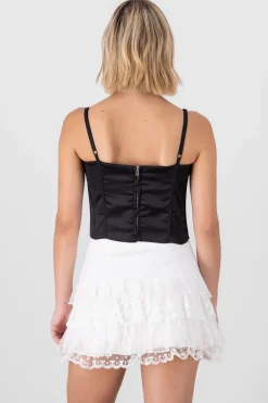 Blusa corset satin con varillas