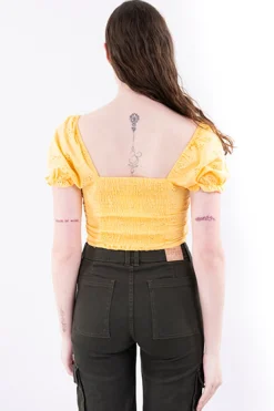 Blusa manga abullonada eyelet