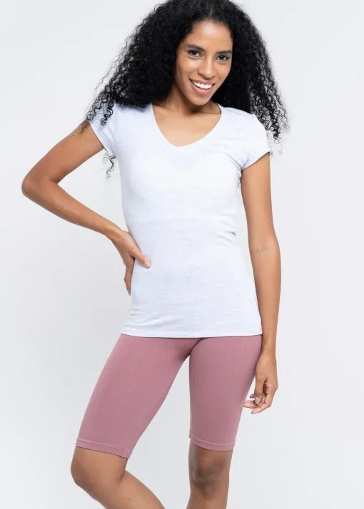 Blusa manga corta cuello v