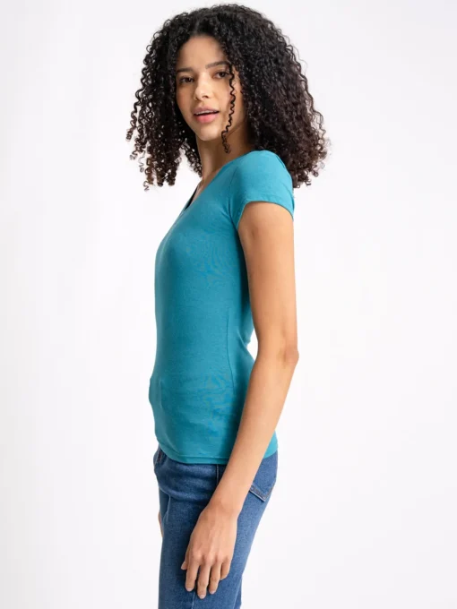 Blusa manga corta cuello v