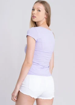 Blusa manga corta cuello v