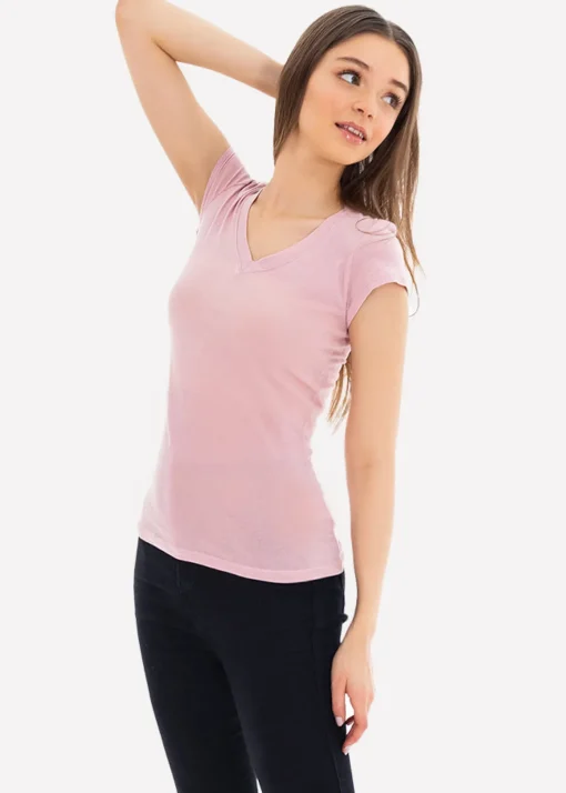 Blusa manga corta cuello v