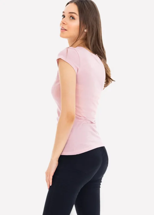 Blusa manga corta cuello v