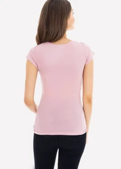 Blusa manga corta cuello v