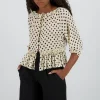 Blusa mangas abullonadas polkadots