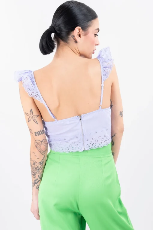 Blusa olán eyelet flores