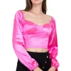 Blusa satín manga larga