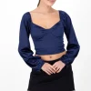 Blusa satín manga larga