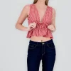 Blusa sin manga gingham