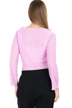 Blusa textura manga larga