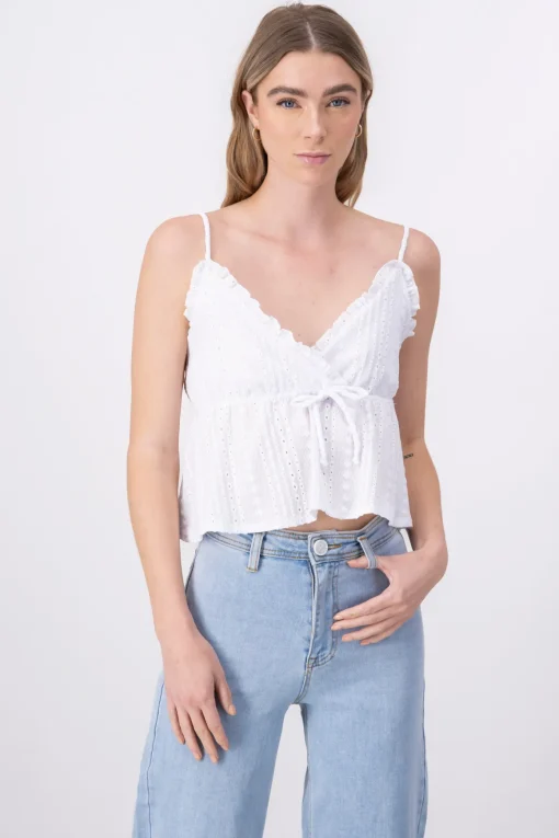 Blusa tirantes textura cinta