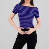 Bodysuit rayas hombro descubierto