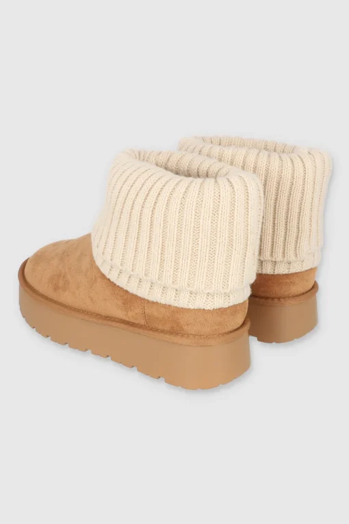 Bota invierno calceta tejida