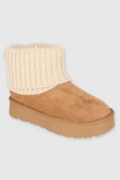 Bota invierno calceta tejida