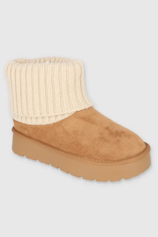 Bota invierno calceta tejida