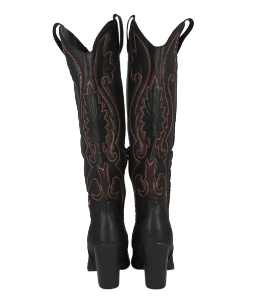 Bota Vaquera Costuras Tacón