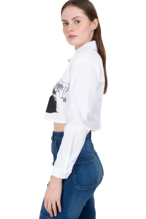 Camisa Crop Amplia Estampado
