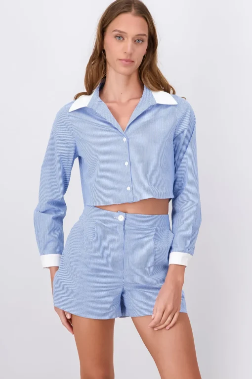 Camisa Crop Contraste