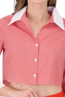 Camisa Crop Contraste