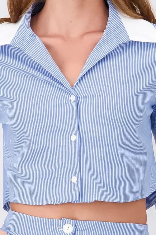 Camisa Crop Contraste