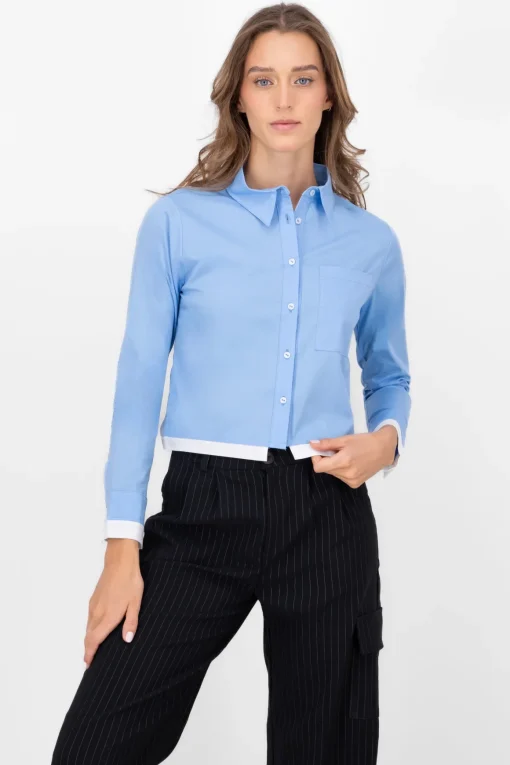 Camisa Crop Det Mangas