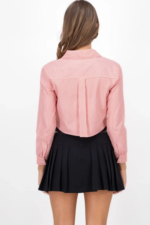 Camisa Crop Doble Bolsillo