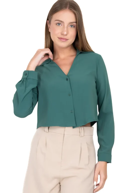 Camisa Crop Escote