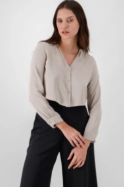 Camisa Crop Escote
