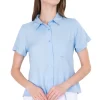Camisa crop manga corta bolso
