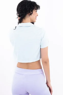 Camisa crop manga corta líneas
