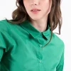 Camisa crop manga larga puño