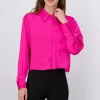 Camisa crop satín bolsa