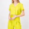 Camisa crop solapa botones