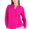Camisa escote v manga larga