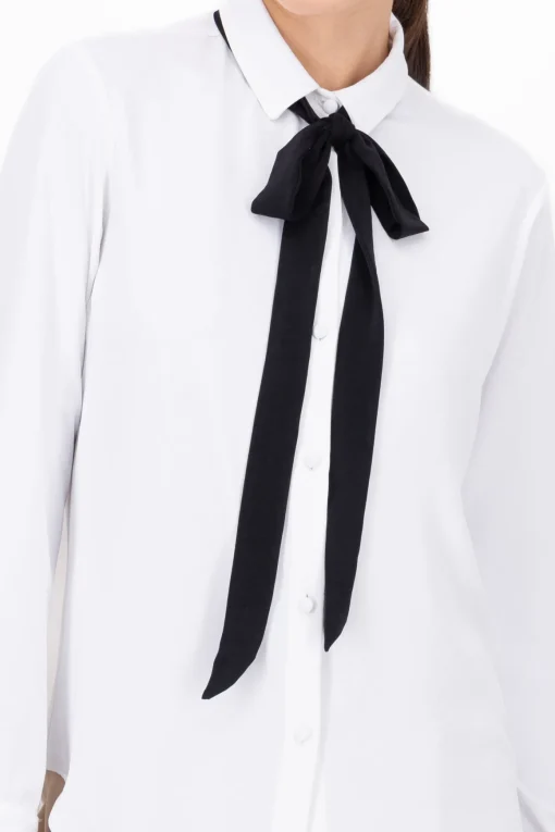 Camisa Larga Detalle Moño