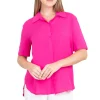 Camisa lisa manga corta botones