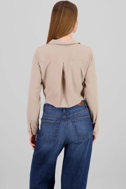 Camisa Lisa Manga Larga
