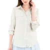 Camisa manga larga bolsos maxi