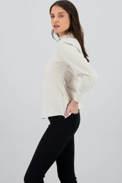 Camisa manga larga cuello rayas