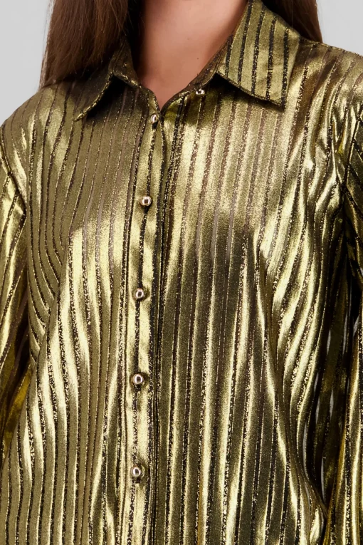 Camisa manga larga metalica rayas
