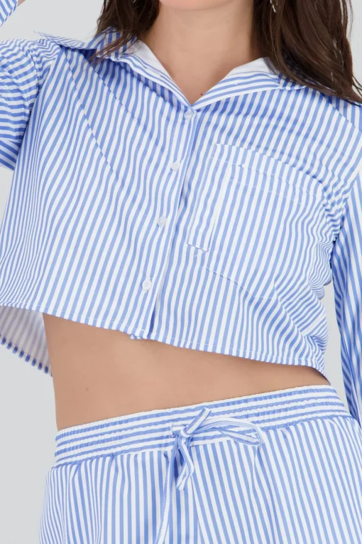 Camisa manga larga rayas detalle doble bolsa