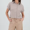 Camisa over manga corta