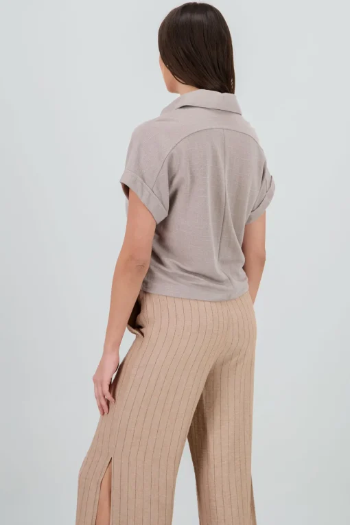 Camisa over manga corta