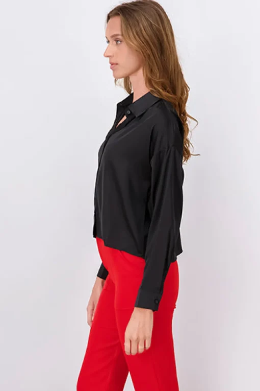 Camisa satín manga larga