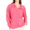 Camisa textura bolsillos lisa