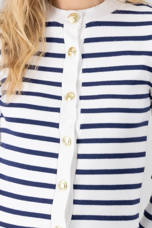 Cardigan rayas viscosa con boton Hypsters