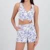 Chaleco corto estampado flores
